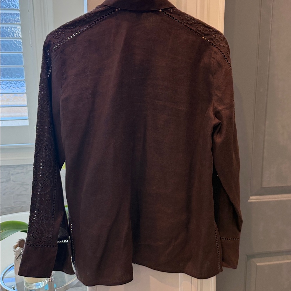 J. Crew linen blouse, size 14 - Picture 2 of 6